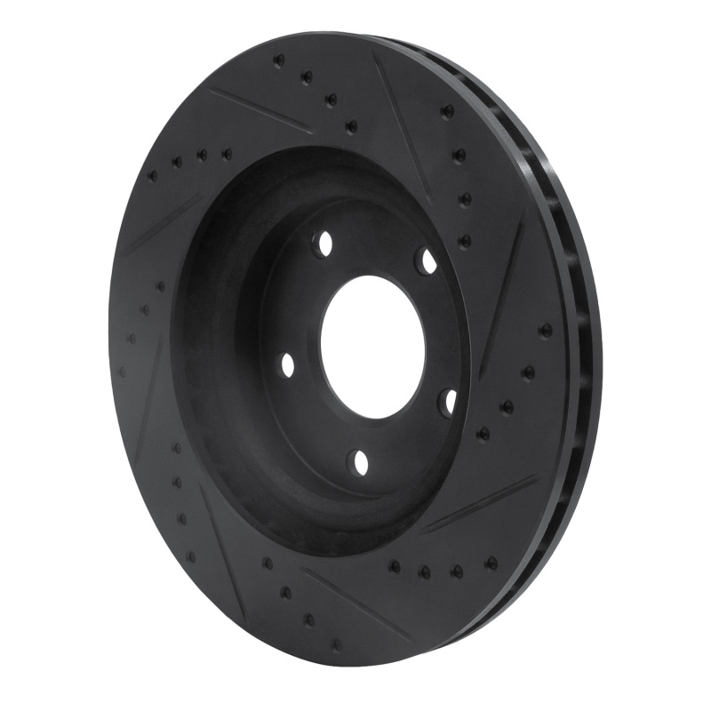 Chrysler 200 Brake Rotor - Front Left - R1 Concepts - Drilled & Slotted - Black - `07-`25